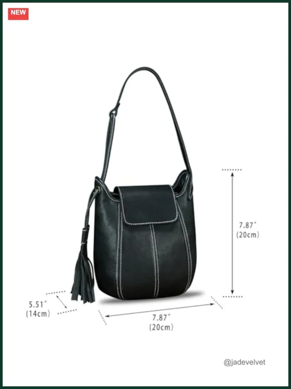 Genuine Leather Hobo Bag Women Shoulder Crossbody Satchel Purse with Tassel